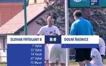 Slovan Frýdlant B : TJ Jiskra Dolní Řasnice 8:0 (2:0)
