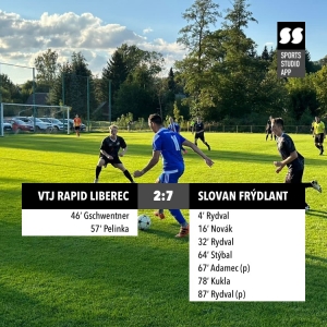 SK VTJ Rapid Liberec : Slovan Frýdlant A 2:7 (0:3)