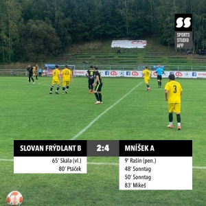 Slovan Frýdlant B : FK Mníšek 2:4
